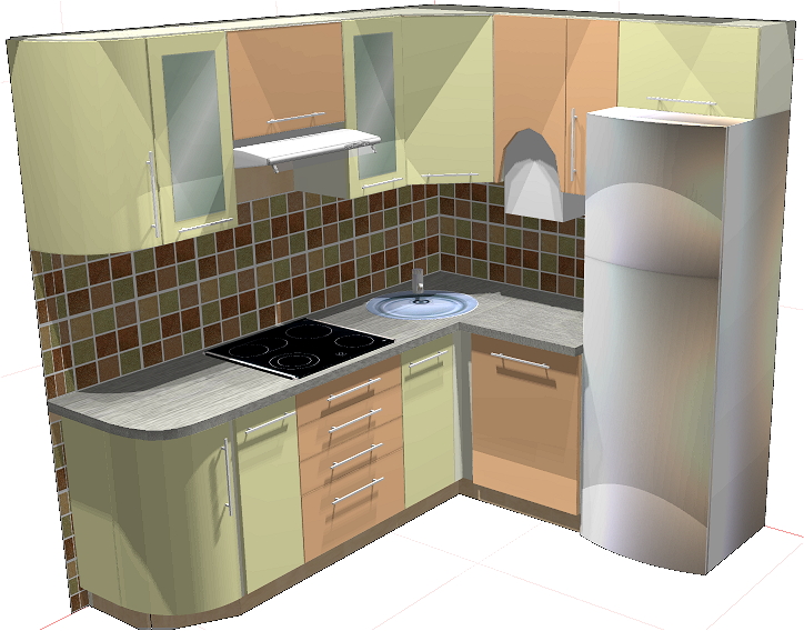 Кухни современные угловые с холодильником фото